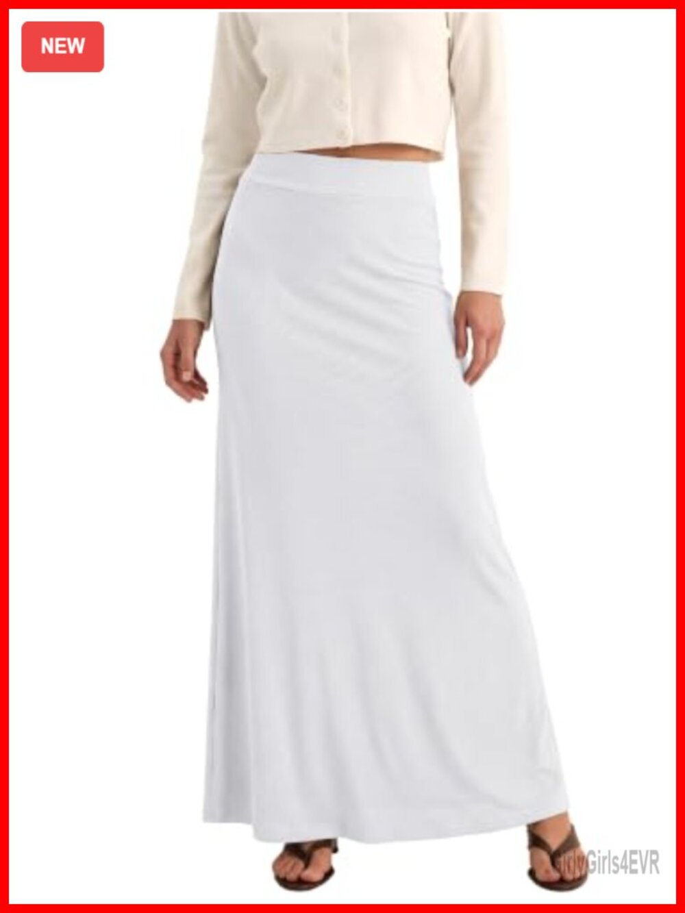 High Waisted A-Line Maxi Skirt Elastic Waist Flowy Pull On Viscose Blend